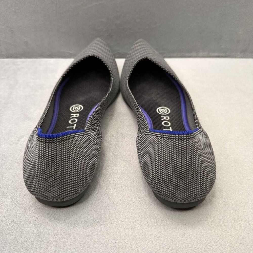 Rothy’s The Point Womens Size 7.5 Flats Birdseye Gray Knit Comfort Casual - Picture 6 of 17
